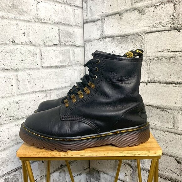 Dr. Martens Vintage Y2K 90s Black Leather Lace Up Chunky Platform Combat Boots - Picture 1 of 11